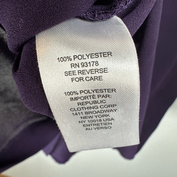 Elie Tahari Purple Flutter Sleeve Blouse - Picture 6 of 7